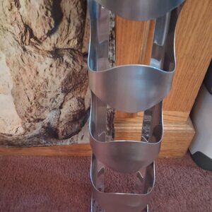 UNIQUE Wine Rack 4-Bottle Stainless Steel Wall Mount!! AWESOME! NEW!